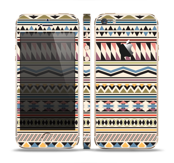 The Tan & Color Aztec Pattern V32 Skin Set for the Apple iPhone 5s