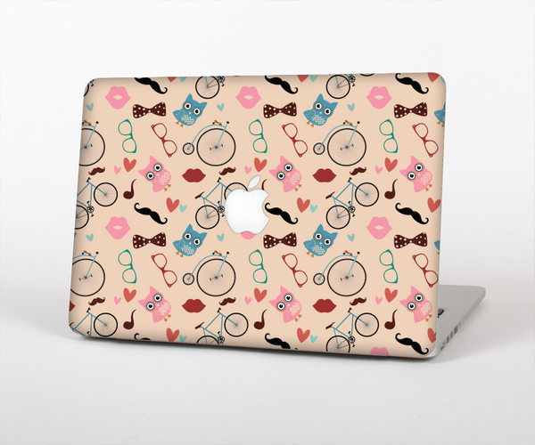 The Tan Colorful Hipster Icons Skin Set for the Apple MacBook Air 13"