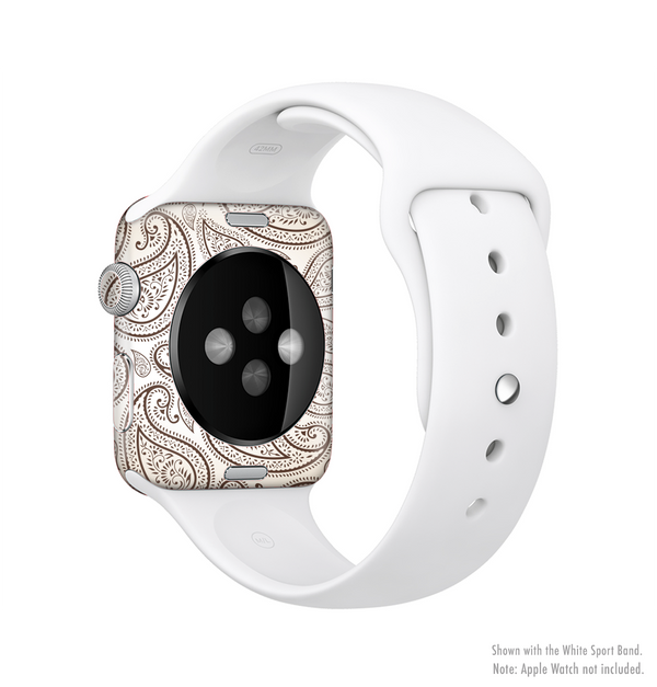 The Tan Highlighted Paisley Pattern Full-Body Skin Kit for the Apple Watch