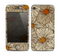 The Tan & Orange Tipped Flowers Pattern Skin for the Apple iPhone 4-4s