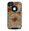 The Tan & Orange Tipped Flowers Pattern Skin for the iPhone 4-4s OtterBox Commuter Case