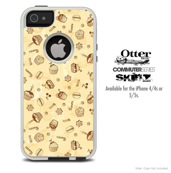 The Tan Treats Skin For The iPhone 4-4s or 5-5s Otterbox Commuter Case