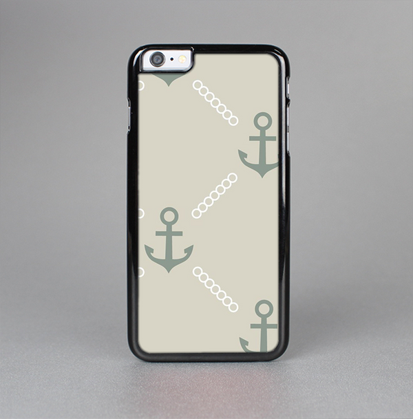 The Tan Vintage Solid Color Anchor Linked Skin-Sert Case for the Apple iPhone 6 Plus
