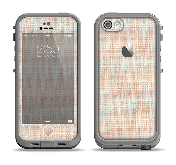 The Tan Woven Fabric Pattern Apple iPhone 5c LifeProof Fre Case Skin Set