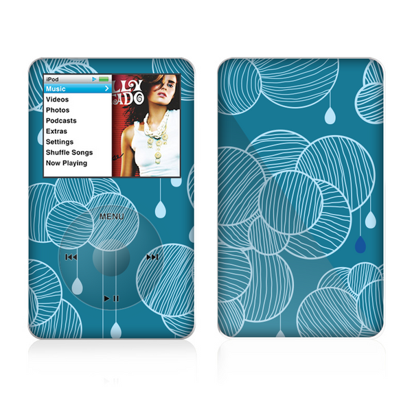 The Teal Abstract Raining Yarn Clouds Skin For The Apple iPod Classic