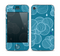 The Teal Abstract Raining Yarn Clouds Skin for the Apple iPhone 4-4s