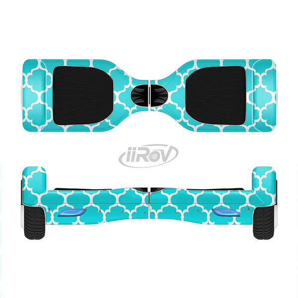 The Teal And White Seamless Morocan Pattern Full-Body Skin Set for the Smart Drifting SuperCharged iiRov HoverBoard