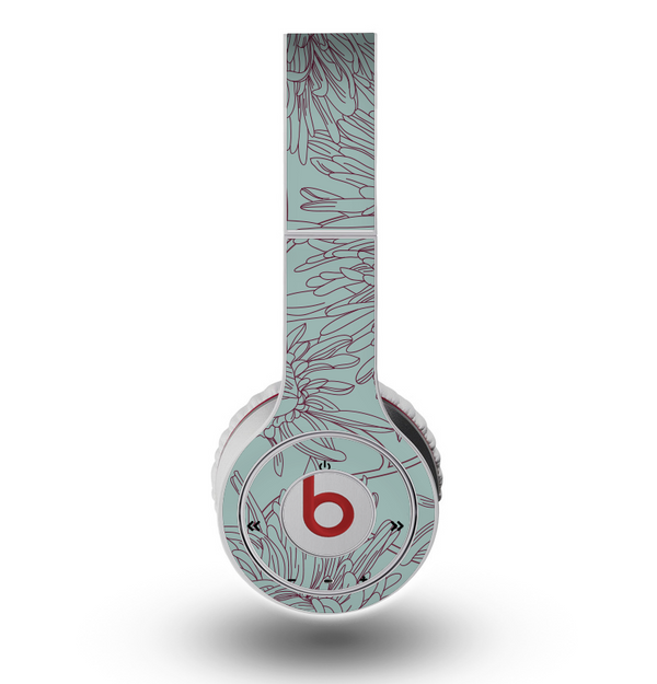 The Teal Aster Flower Lined Skin for the Original Beats by Dre Wireless Headphones