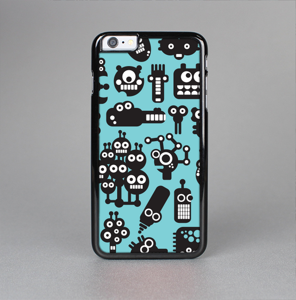 The Teal & Black Toon Robots Skin-Sert Case for the Apple iPhone 6 Plus