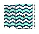 The Teal & Blue Wide Chevron Pattern Skin Set for the Apple iPad Pro