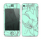 The Teal & Brown Thin Flower Pattern Skin for the Apple iPhone 4-4s