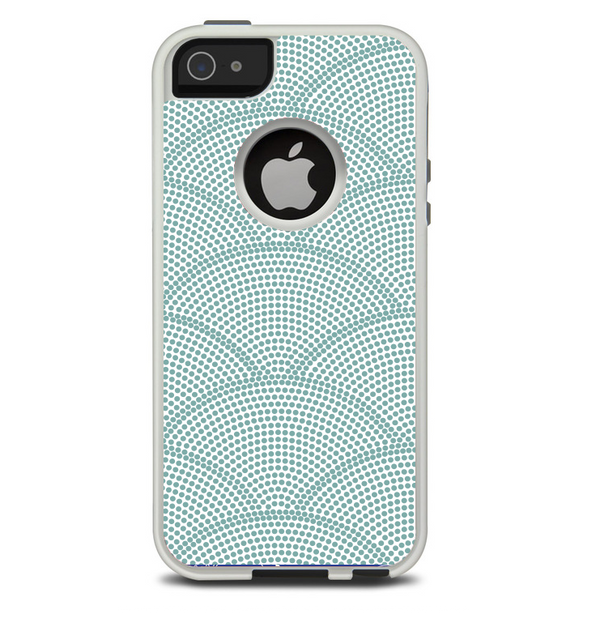 The Teal Circle Polka Pattern Skin For The iPhone 5-5s Otterbox Commuter Case