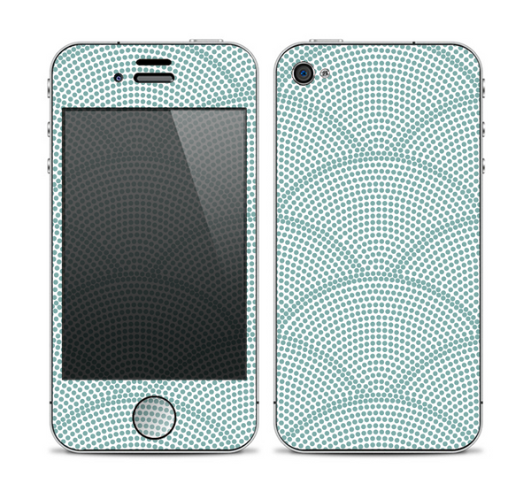 The Teal Circle Polka Pattern Skin for the Apple iPhone 4-4s