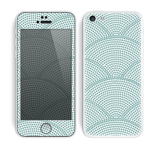 The Teal Circle Polka Pattern Skin for the Apple iPhone 5c