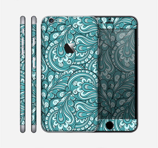 The Teal Floral Paisley Pattern Skin for the Apple iPhone 6 Plus