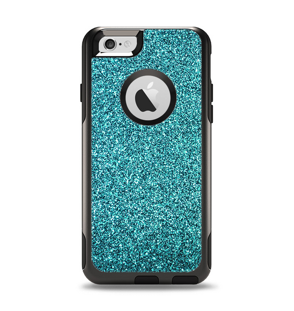 The Teal Glitter Ultra Metallic Apple iPhone 6 Otterbox Commuter Case Skin Set