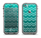 The Teal Gradient Layered Chevron Apple iPhone 5c LifeProof Fre Case Skin Set