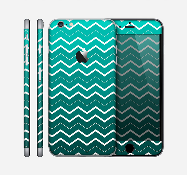 The Teal Gradient Layered Chevron Skin for the Apple iPhone 6 Plus