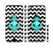 The Teal Green Monogram Anchor on Black & White Chevron Sectioned Skin Series for the Apple iPhone 6