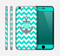 The Teal Green and Gray Monogram Anchor on Teal Chevron Skin for the Apple iPhone 6
