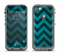 The Teal Grunge Chevron Pattern Apple iPhone 5c LifeProof Fre Case Skin Set