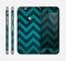 The Teal Grunge Chevron Pattern Skin for the Apple iPhone 6