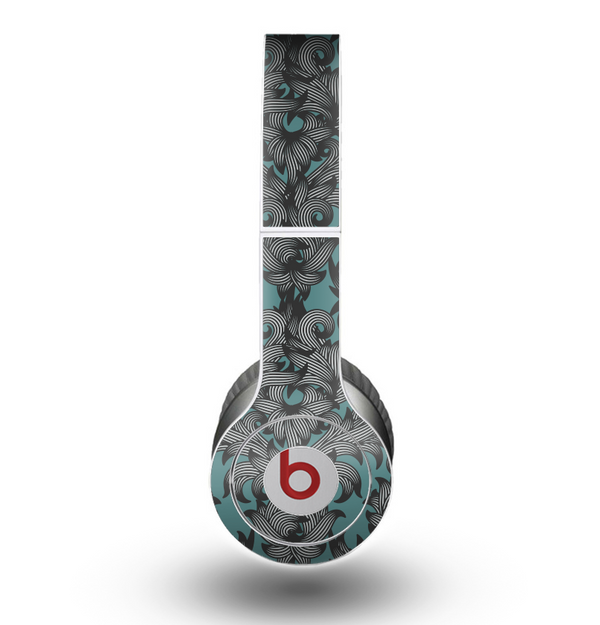 The Teal Leaf Foliage Pattern Skin for the Beats by Dre Original Solo-Solo HD Headphones