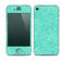 The Teal Leaf Laced Pattern Skin for the Apple iPhone 4-4s