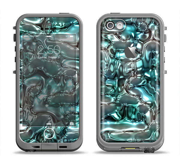 The Teal Mercury Apple iPhone 5c LifeProof Fre Case Skin Set