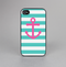 The Teal Striped Pink Anchor Skin-Sert for the Apple iPhone 4-4s Skin-Sert Case