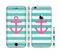 The Teal Striped Pink Anchor Sectioned Skin Series for the Apple iPhone 6 Plus