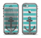 The Teal Stripes with Gray Nautical Anchor Apple iPhone 5c LifeProof Fre Case Skin Set