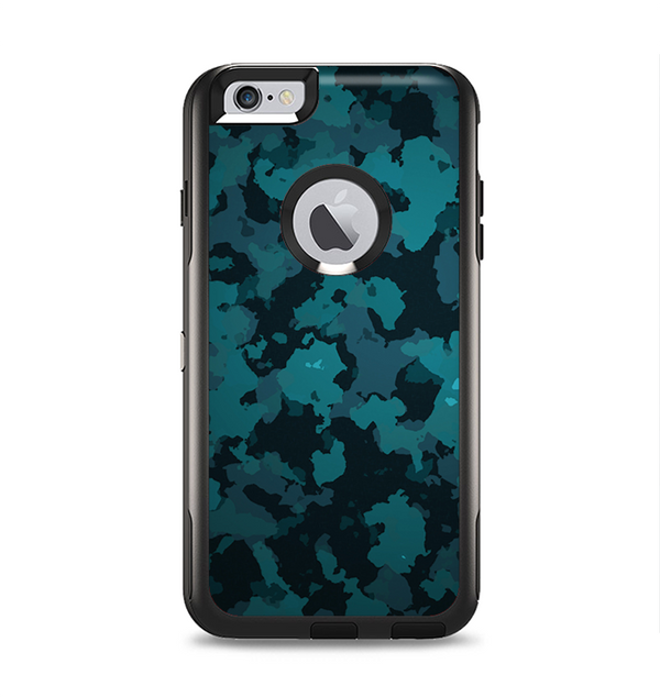 The Teal Vector Camo Apple iPhone 6 Plus Otterbox Commuter Case Skin Set