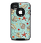 The Teal Vintage Seashell Pattern Skin for the iPhone 4-4s OtterBox Commuter Case