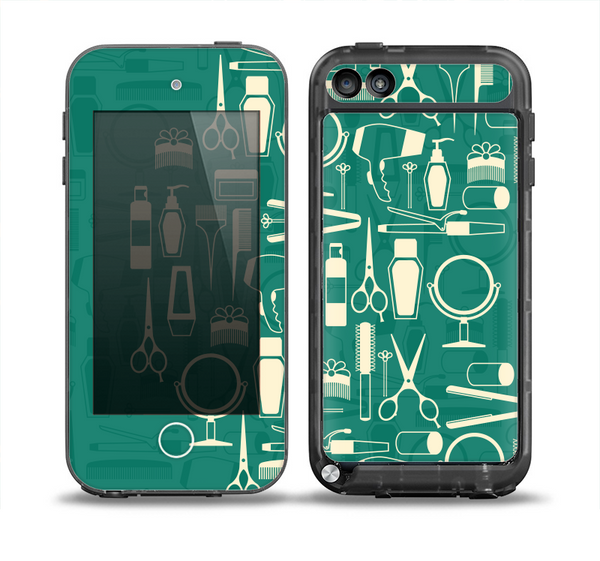 The Teal and Yellow Beauty Product Icons Skin for the iPod Touch 5th Generation frē LifeProof Case