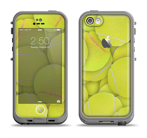 The Tennis Ball Overlay Apple iPhone 5c LifeProof Fre Case Skin Set