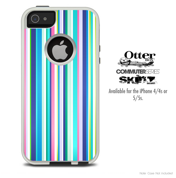 The Thin Colored Striped Skin For The iPhone 4-4s or 5-5s Otterbox Commuter Case