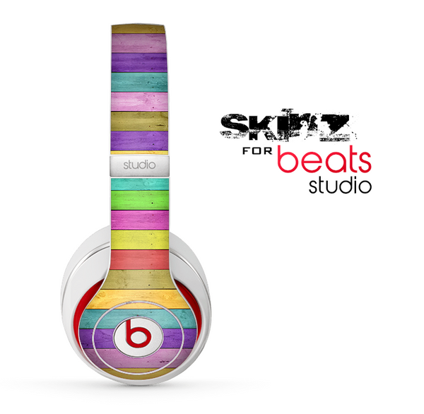 The Thin Neon Colored Wood Planks Skin for the Beats Studio