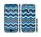 The Thin Striped Blue Layered Chevron Pattern Sectioned Skin Series for the Apple iPhone 6