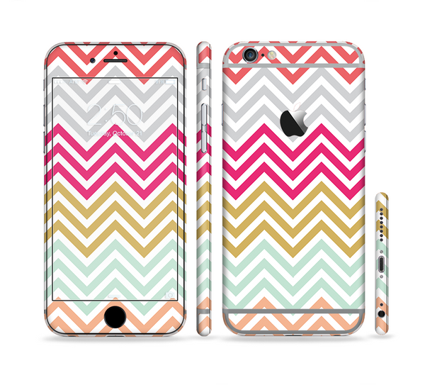 The Three-Bar Color Chevron Pattern Sectioned Skin Series for the Apple iPhone 6