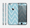 The Three-Lined Blue & White Chevron Pattern Skin for the Apple iPhone 6