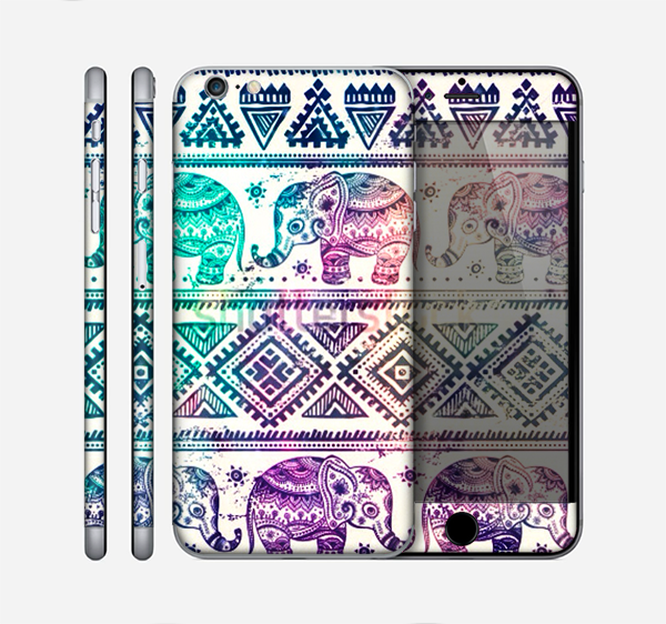 The Tie Dyed Aztec Elephant Pattern Skin for the Apple iPhone 6 Plus