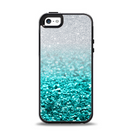 The Aqua Blue & Silver Glimmer Fade Apple iPhone 5-5s Otterbox Symmetry Case Skin Set