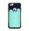 The Aqua Green Abstract Swirls with Dark Apple iPhone 6 Plus Otterbox Commuter Case Skin Set