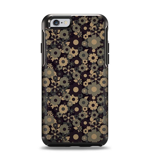 The Tiny Gold Floral Sprockets Apple iPhone 6 Otterbox Symmetry Case Skin Set