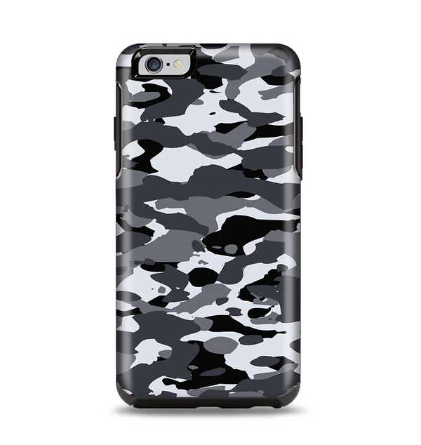 The Traditional Black & White Camo Apple iPhone 6 Plus Otterbox Symmetry Case Skin Set