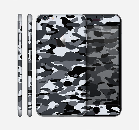 The Traditional Black & White Camo Skin for the Apple iPhone 6 Plus