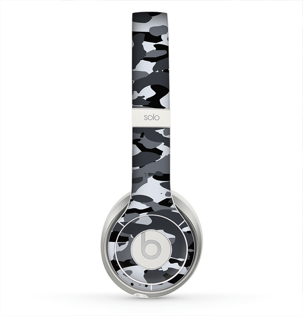 The Traditional Black & White Camo Skin for the Beats by Dre Solo 2 Headphones