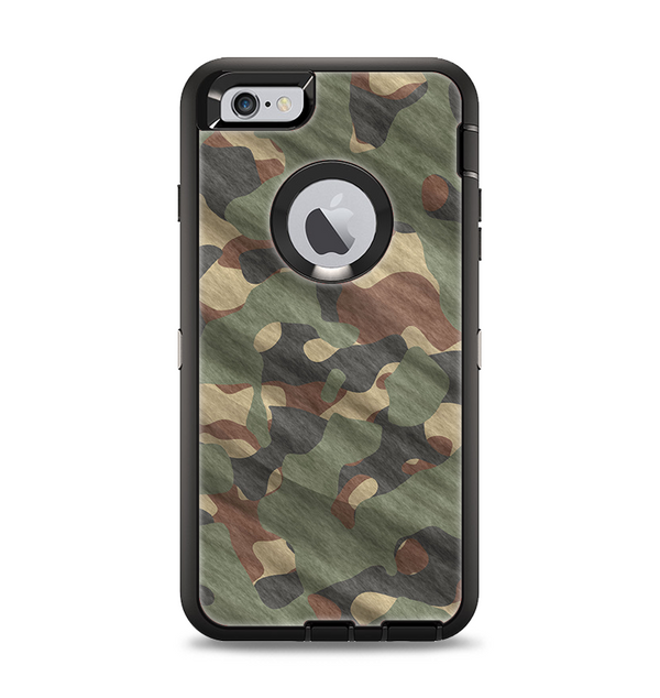 The Traditional Camouflage Fabric Pattern Apple iPhone 6 Plus Otterbox Defender Case Skin Set