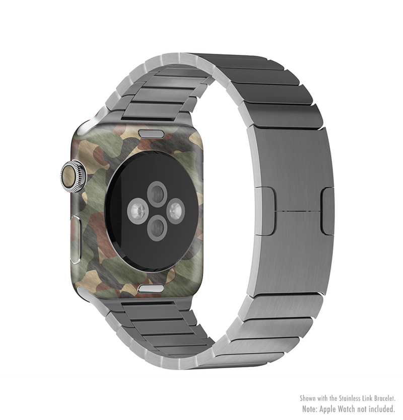 The Traditional Camouflage Fabric Pattern Full-Body Skin Kit for the Apple Watch